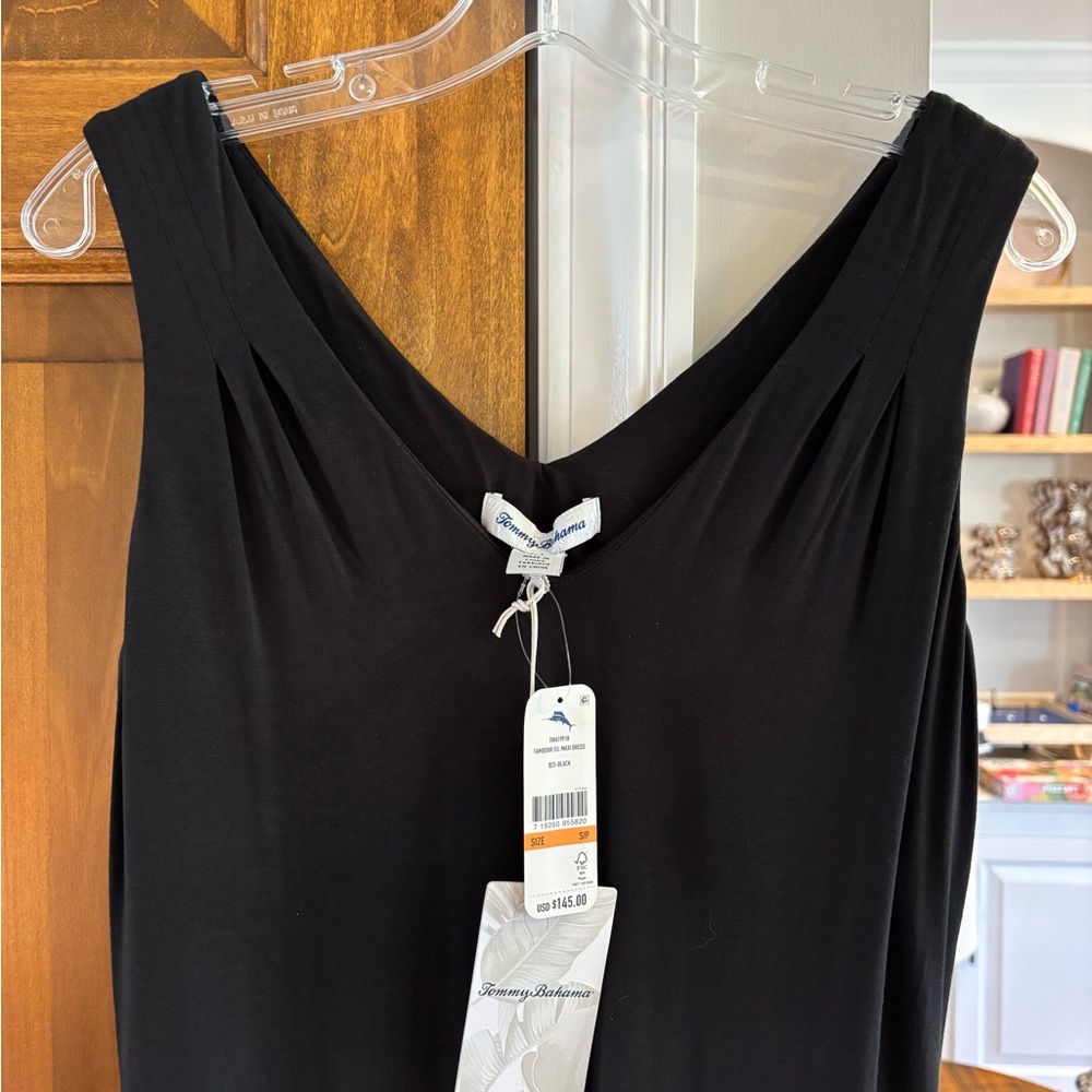 Tommy Bahama Black Tambour Sleeveless Maxi Dress | NWT | size S - Picture 4 of 9
